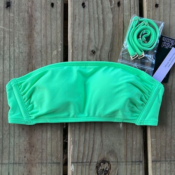 NWT Wild Fable Size XXS (00) Lime GREEN Strapless Bikini Top Swim Bandeau - Picture 2 of 9